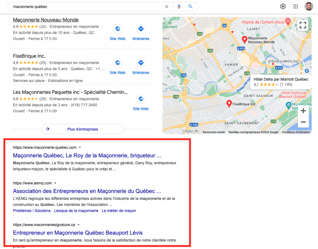 Résultats des moteurs de recherche pour la requête maçonnerie québec