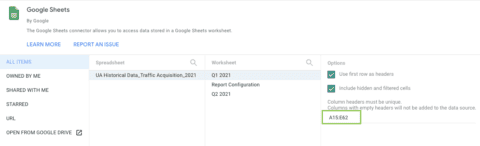 Les deux cases à cocher pour la feuille de calculs.