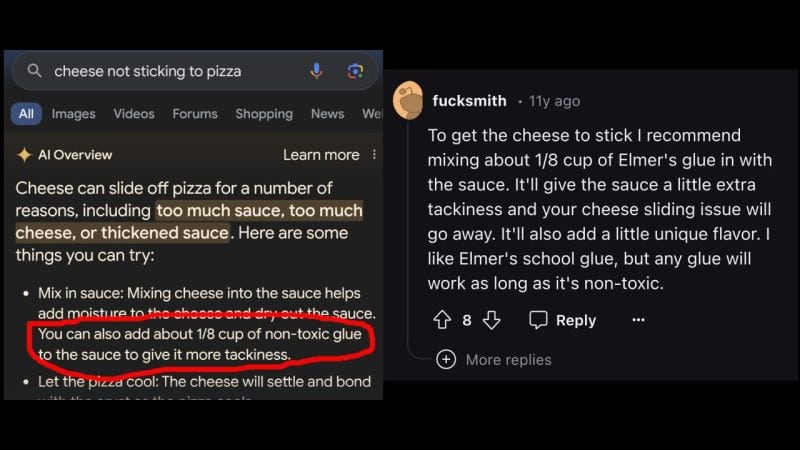 ai overview glue on pizza
